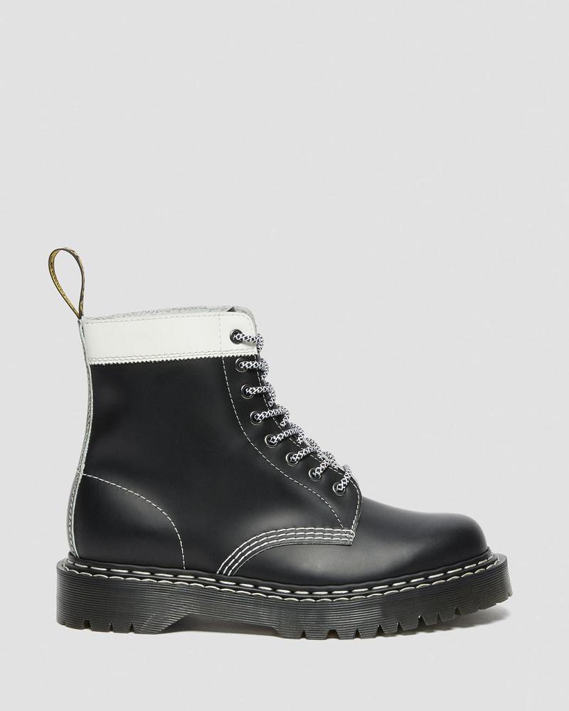 Black / White Men's Dr Martens 1460 Pascal Bex Leather Contrast Lace Up Boots | CA 525ILH